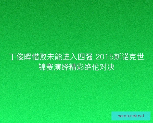 丁俊晖惜败未能进入四强 2015斯诺克世锦赛演绎精彩绝伦对决